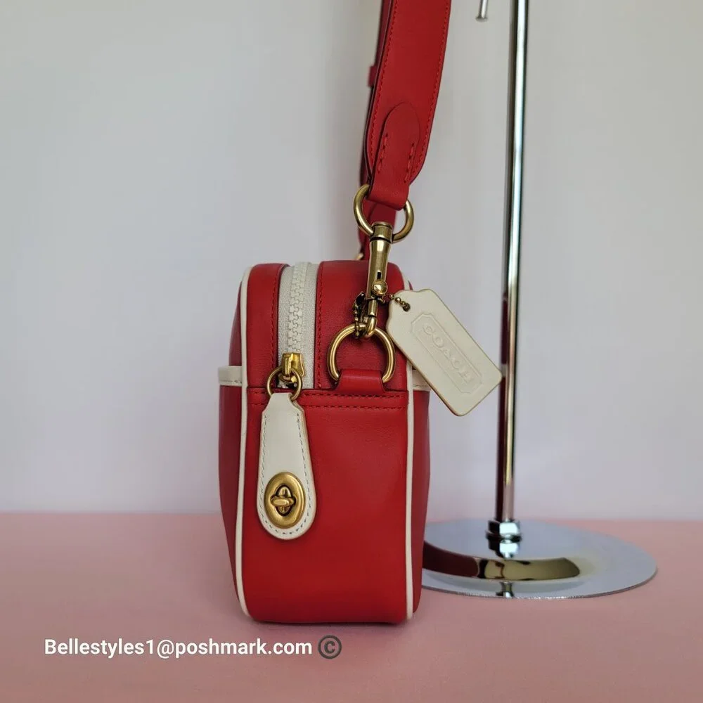 COACH Unisex 1941 Camera Glovetanned Leather with COACH Stamp Crossbody Bag⭐ - Picture 7 of 16